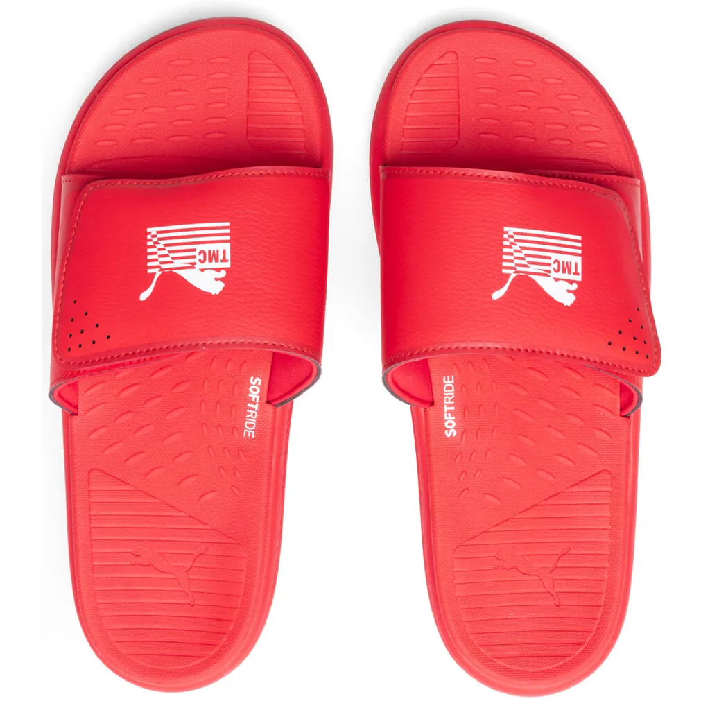 Puma x TMC SoftRide Slides - High Risk Red/White