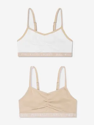 Ralph Lauren Girls 2 Pack Bralette Set in Cream