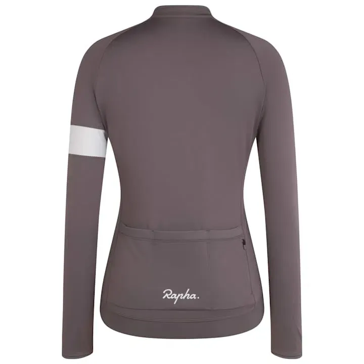 RAPHA Core Long Sleeve Women Jersey -  PKW Mushroom/White