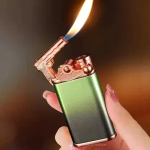 Refillable Fancy Dual Flame Gun Lighter