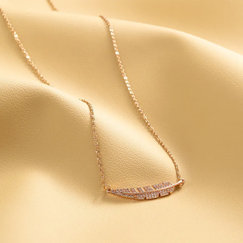 Shimmering Feather Necklace