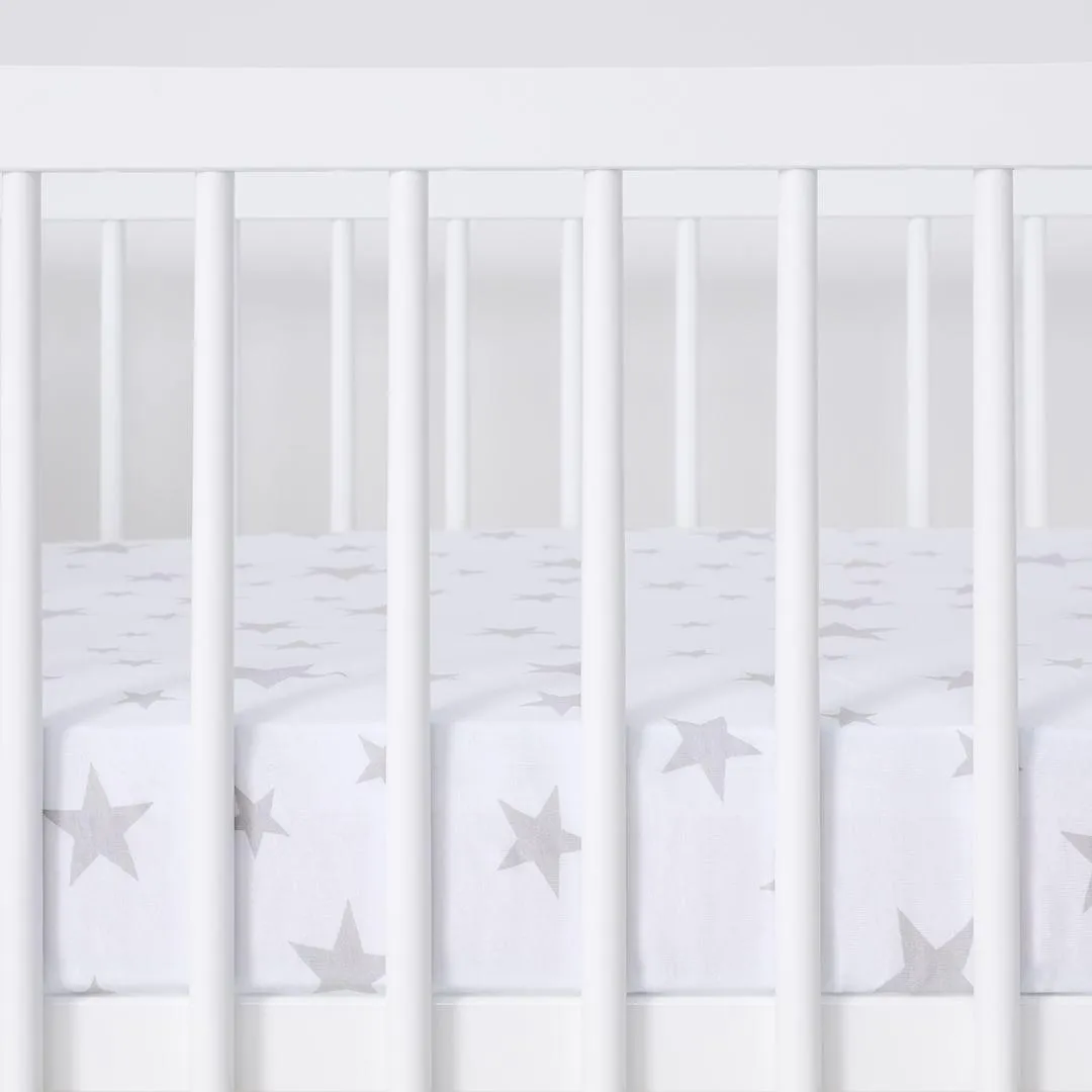 Snuz Cot & Cot Bed Fitted Sheets - Stars - 2 Pack