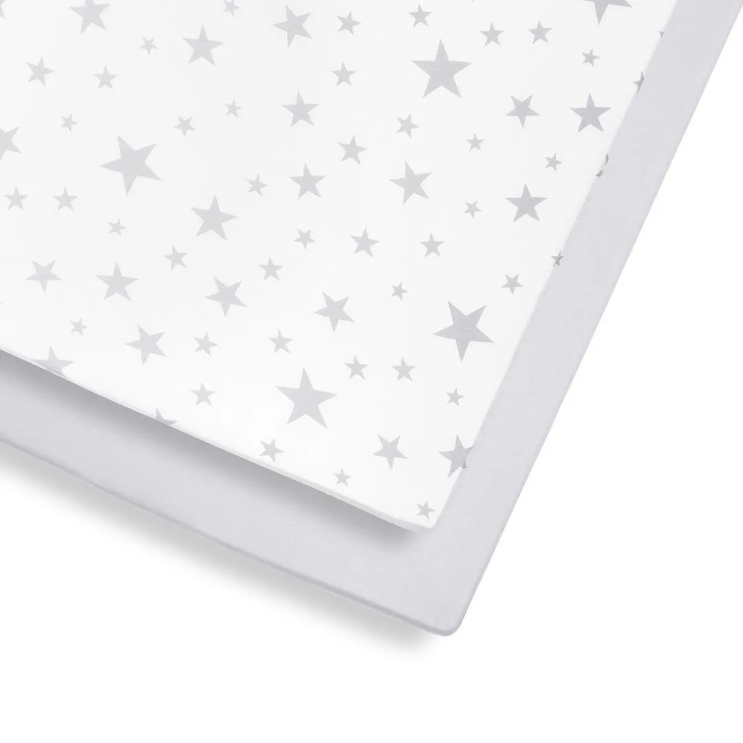 Snuz Cot & Cot Bed Fitted Sheets - Stars - 2 Pack