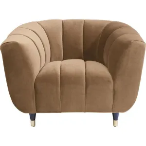 Spectra Brown Velvet Armchair