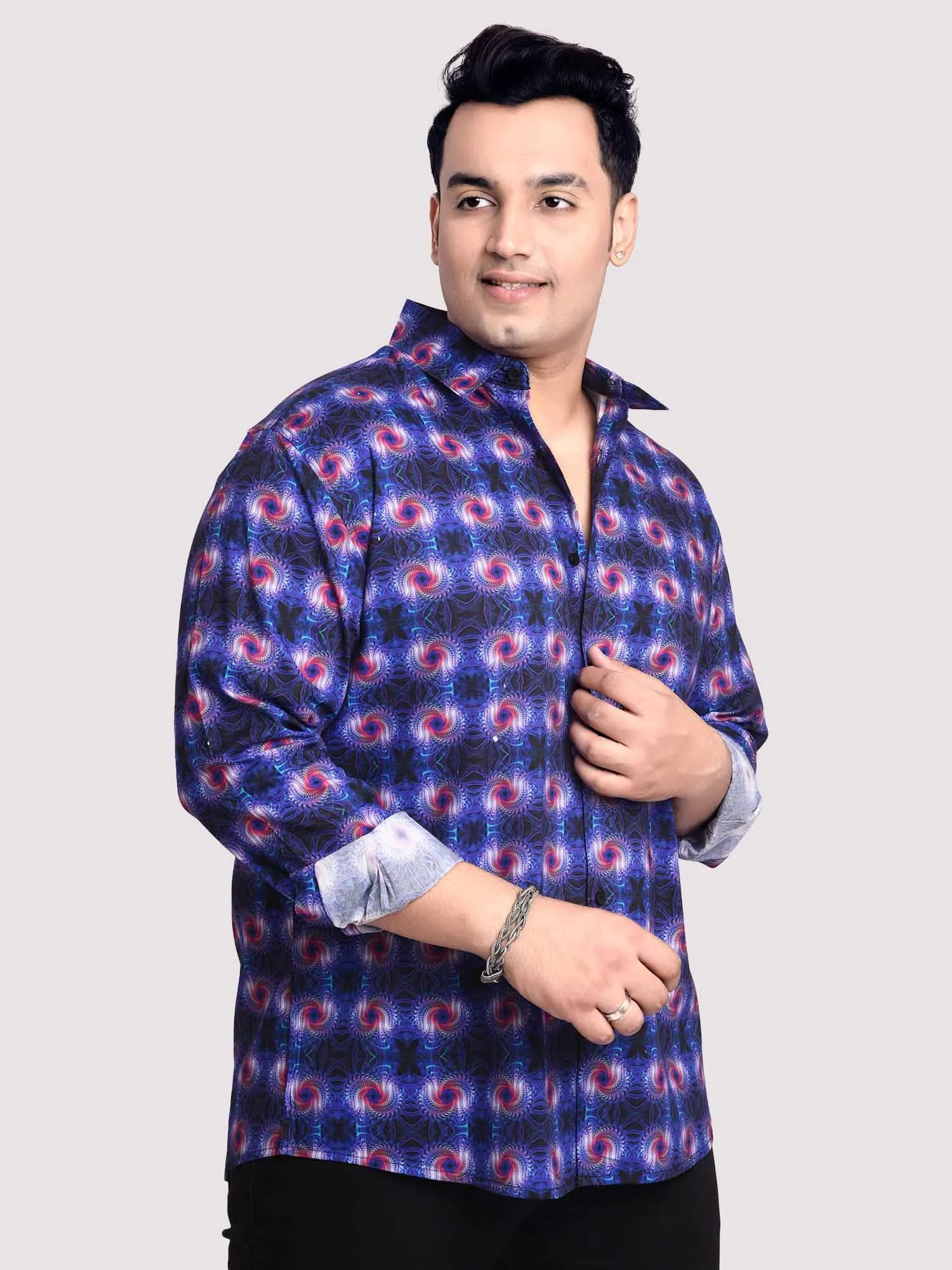 Stellar Printed Cotton Full sleeve Men's Plus size