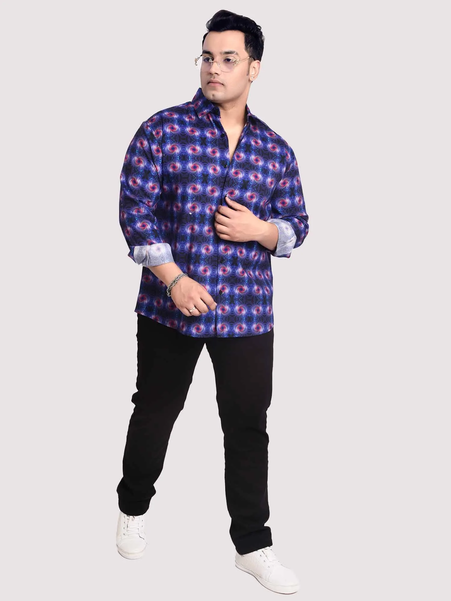 Stellar Printed Cotton Full sleeve Men's Plus size