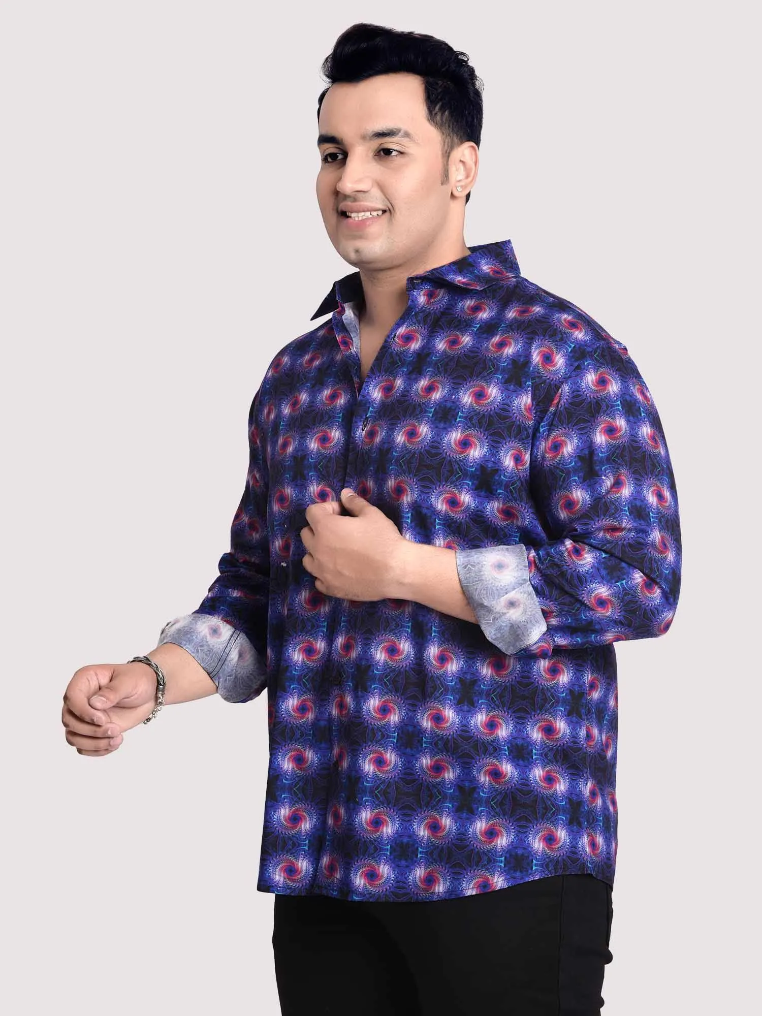 Stellar Printed Cotton Full sleeve Men's Plus size