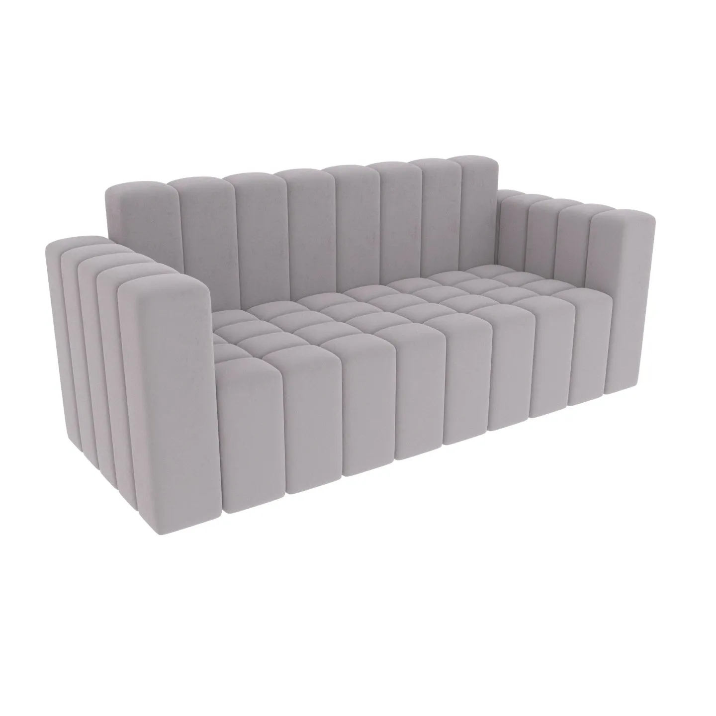 Strip Style Pastel Purple Shaded Wooden 3 Seater Sofa