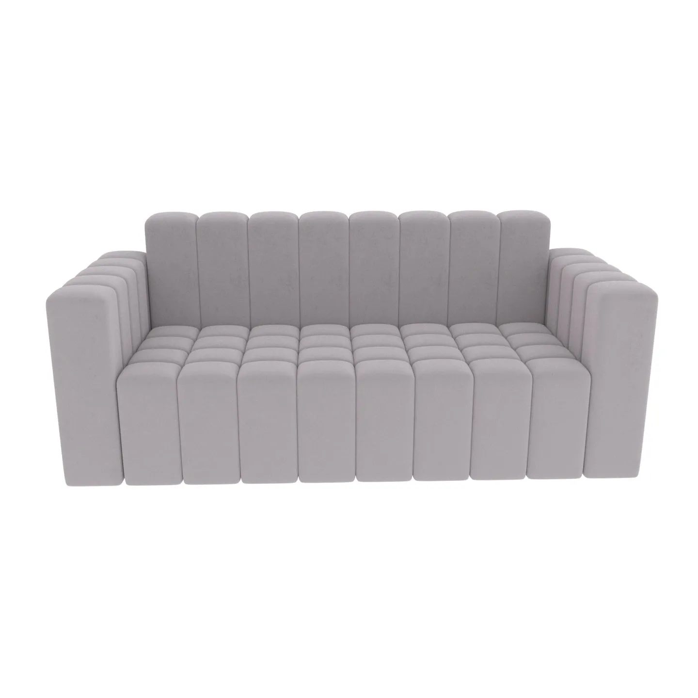 Strip Style Pastel Purple Shaded Wooden 3 Seater Sofa