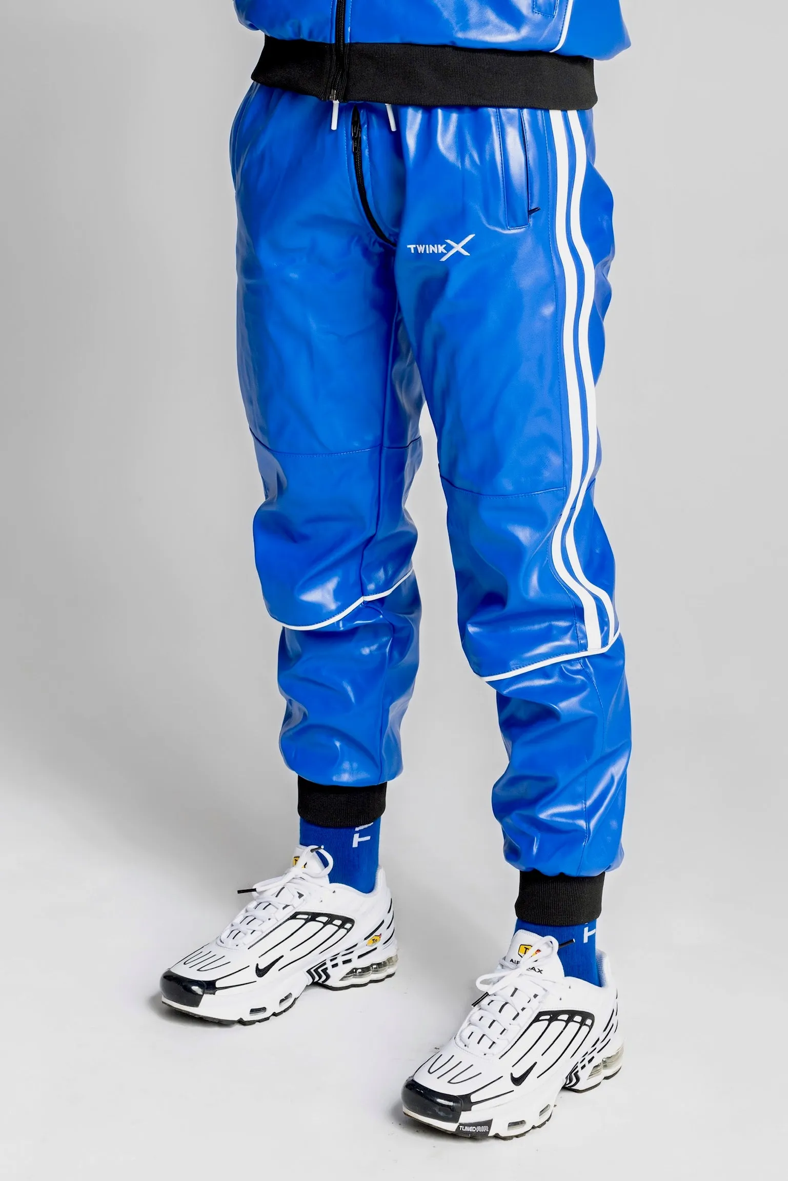 superhero pants I blue/white I vegan leather