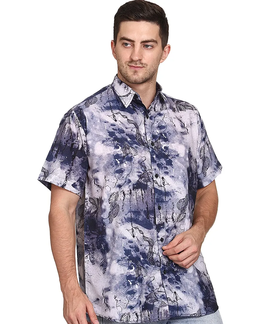 SXV Men's Cotton Rayon Digital Printed Half Sleeves Shirt 120(lowest price-non returnable)