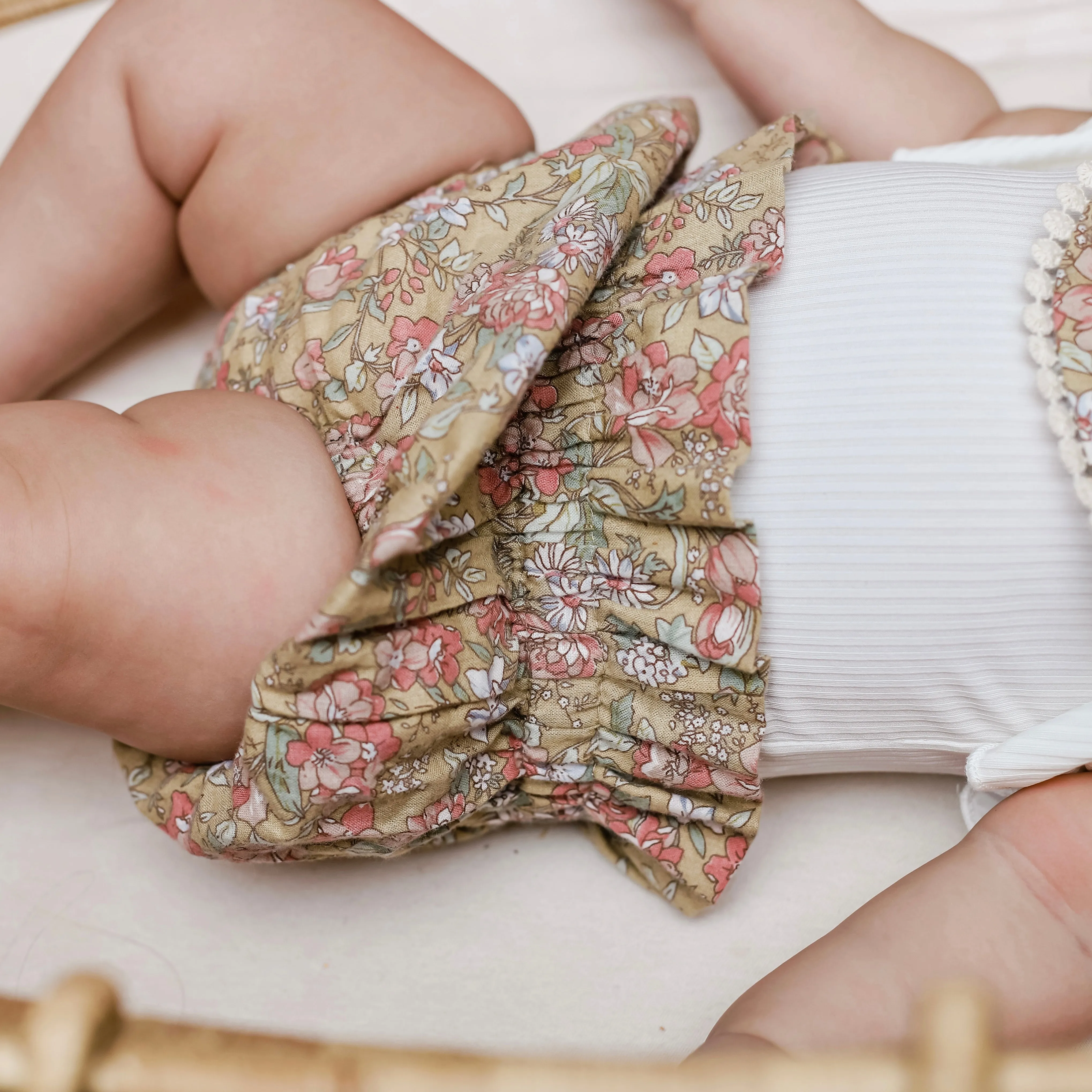 Tan Floral Bloomers