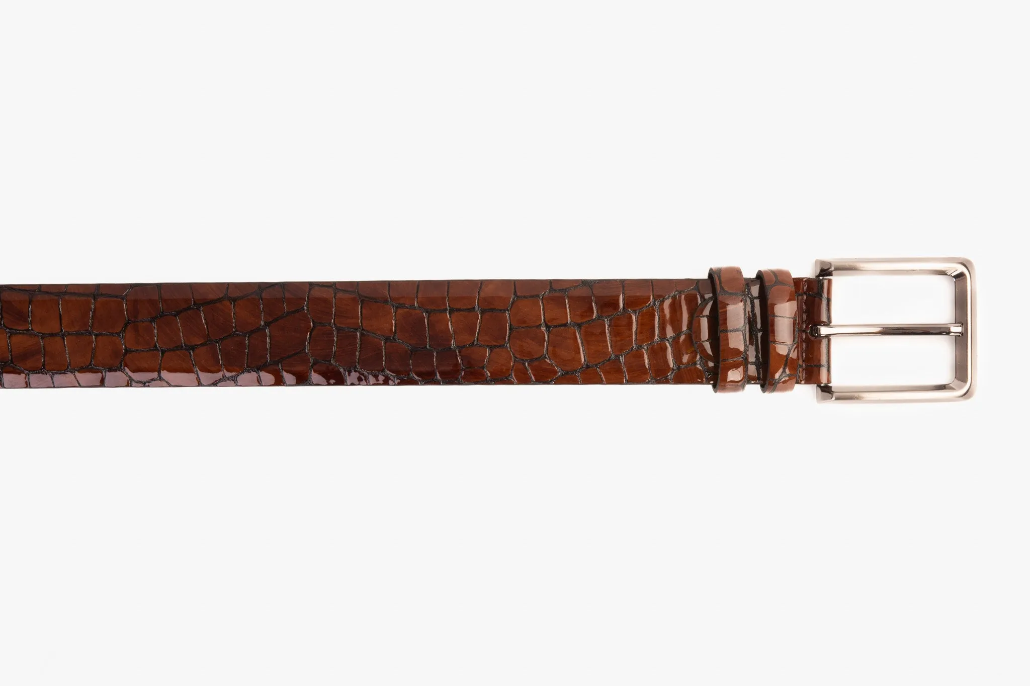 The Cordova Brown Patent Leather Belt