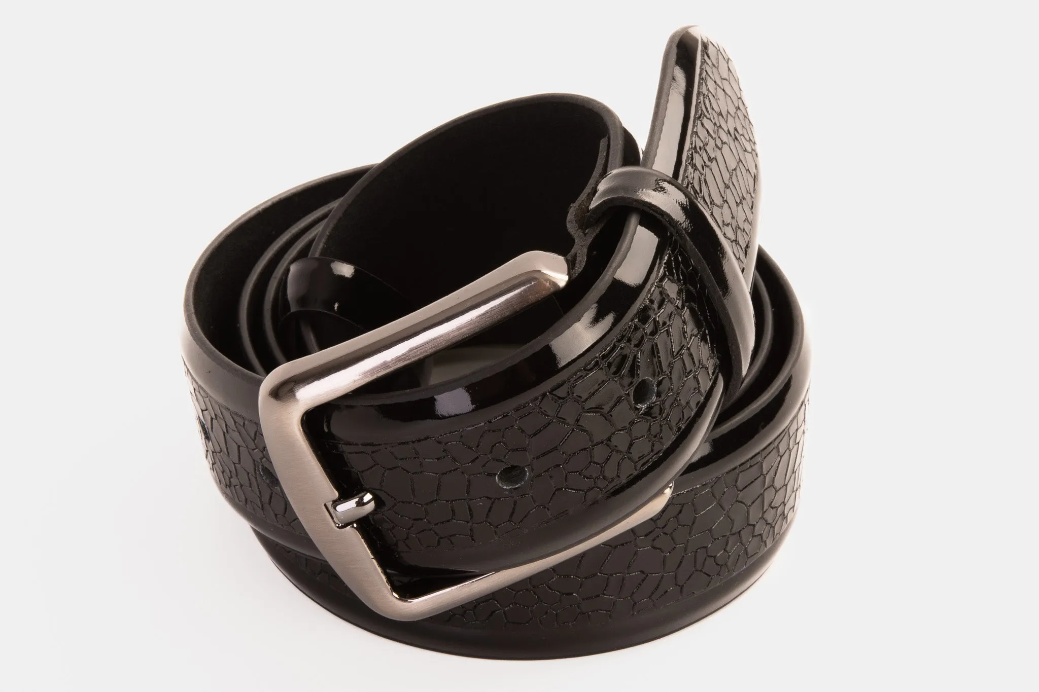 The Modica Black Patent Leather Belt