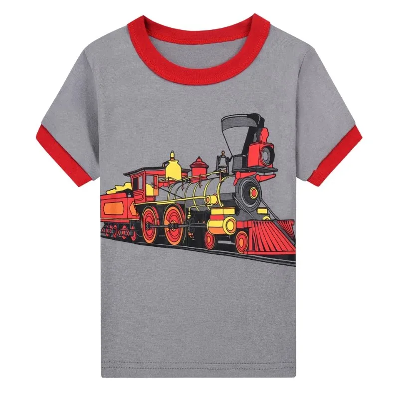 Toddler/Kid Boy's Short Sleeve Train Pattern Pajama Set