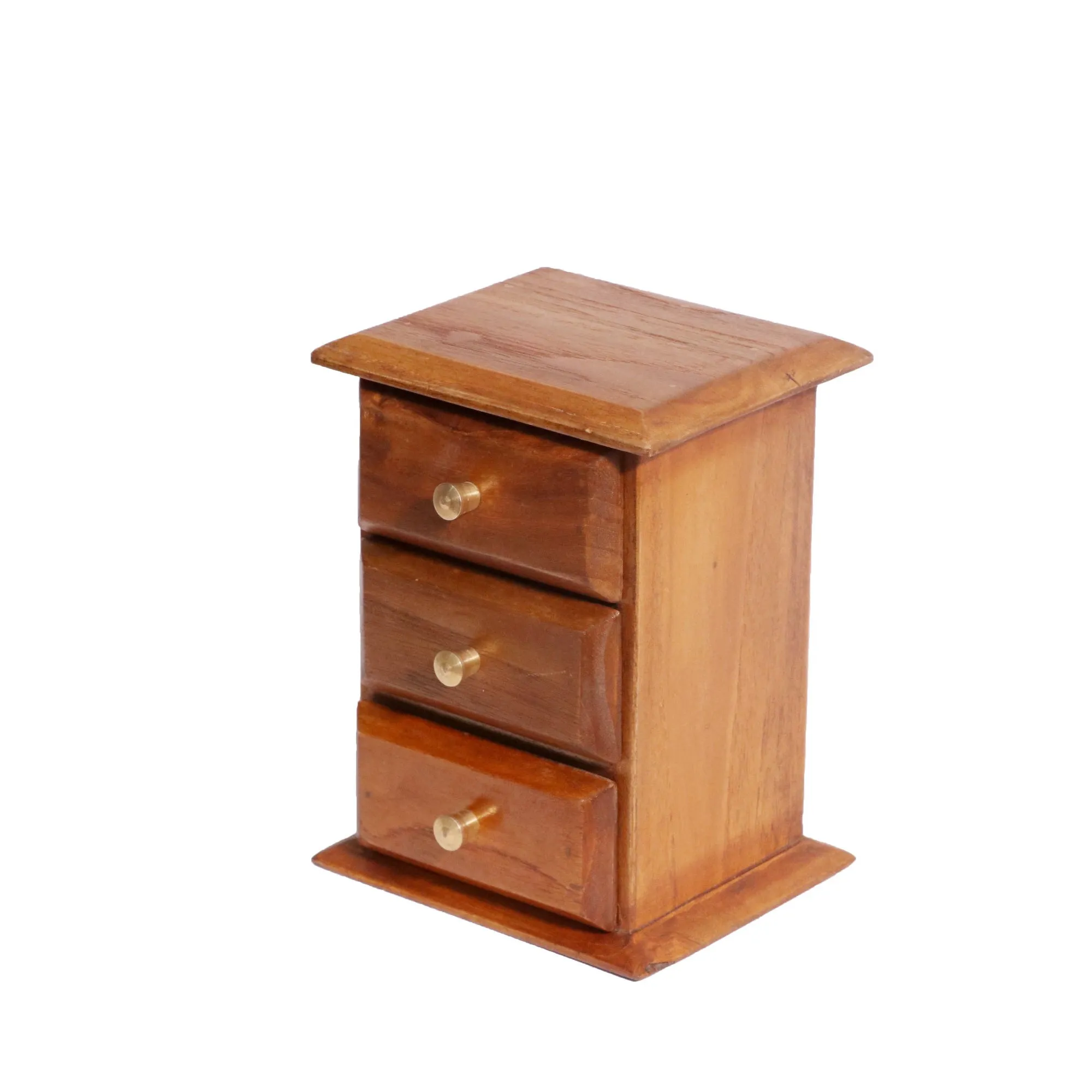 Triple Drawer Wooden Premium Desk Organiser (Natural Tone)