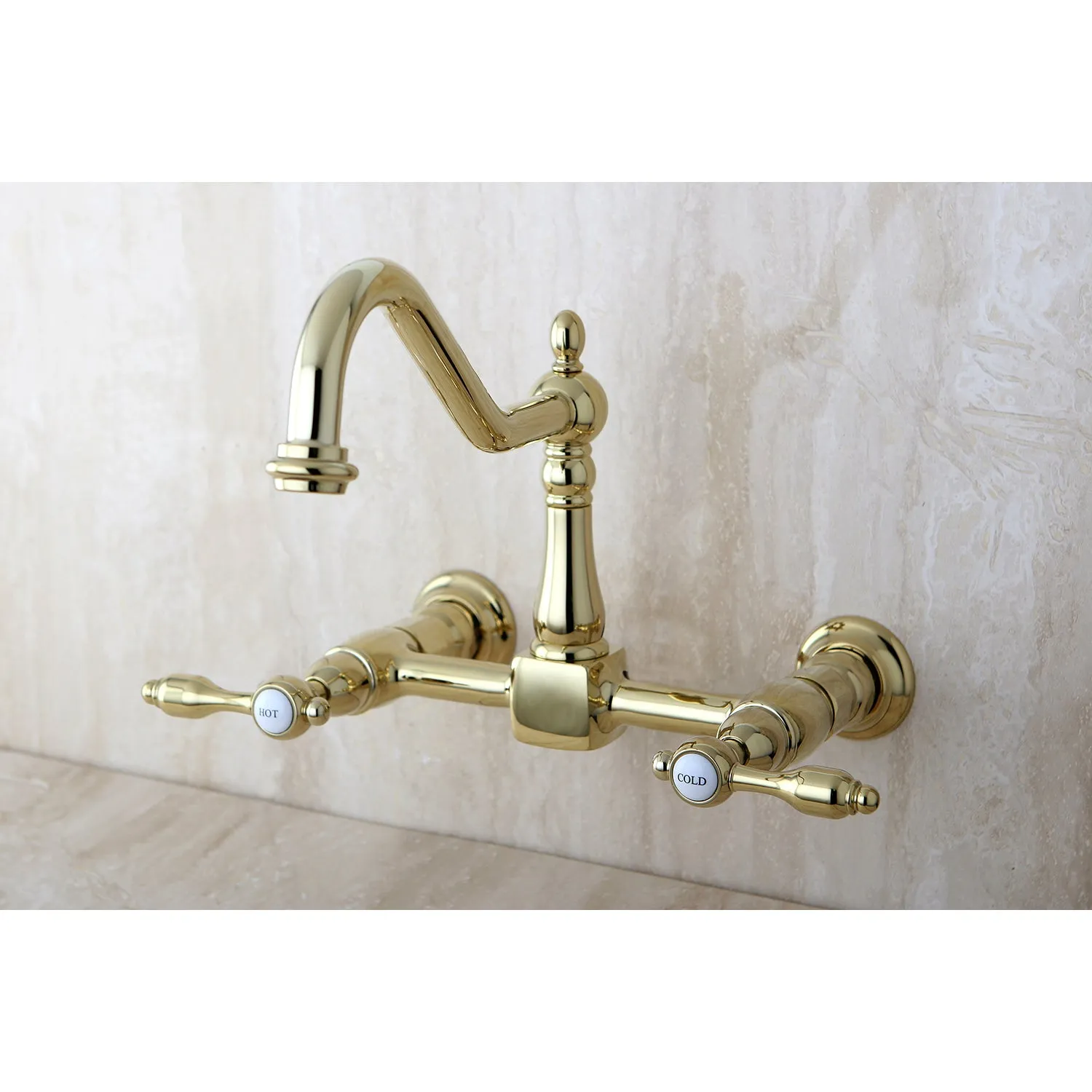 Tudor Wall Mount Bridge Kitchen Faucet