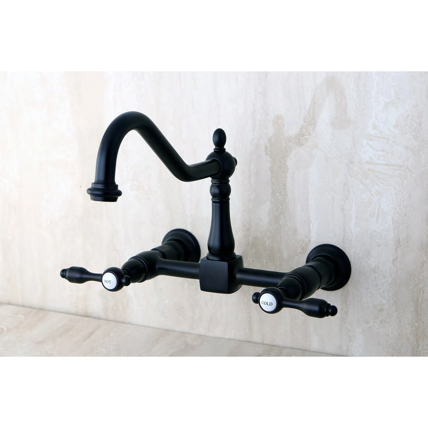 Tudor Wall Mount Bridge Kitchen Faucet