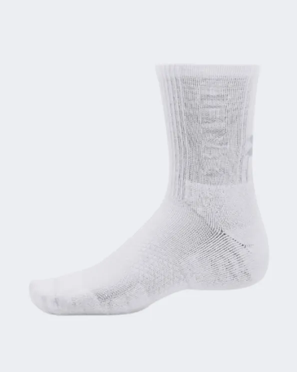 Under Armour 3-Maker 3-Pack Mid-Crew Unisex Training Sock White 1373084-100