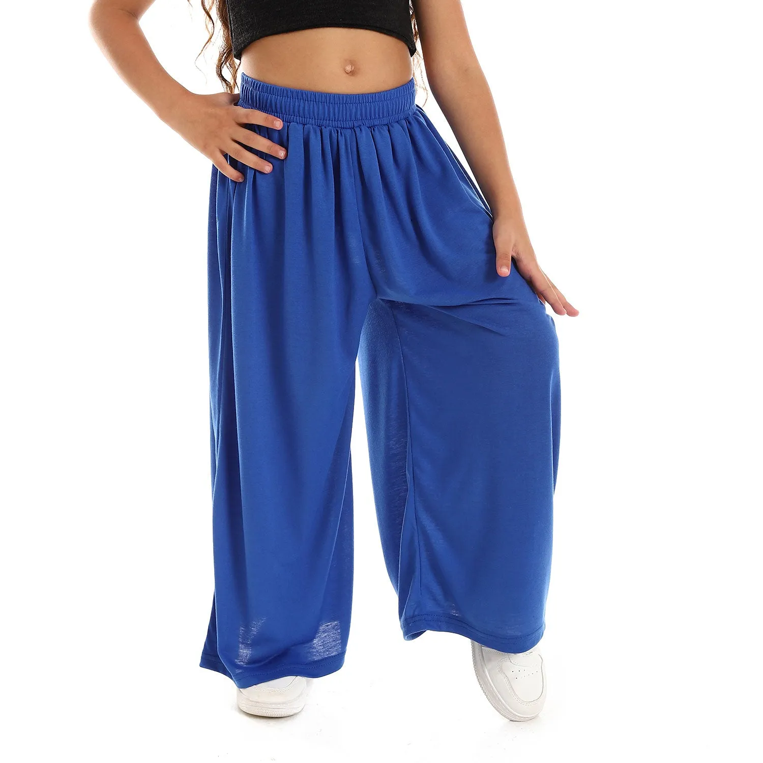 Wide Leg Solid Girls Pants (G141) - Kady