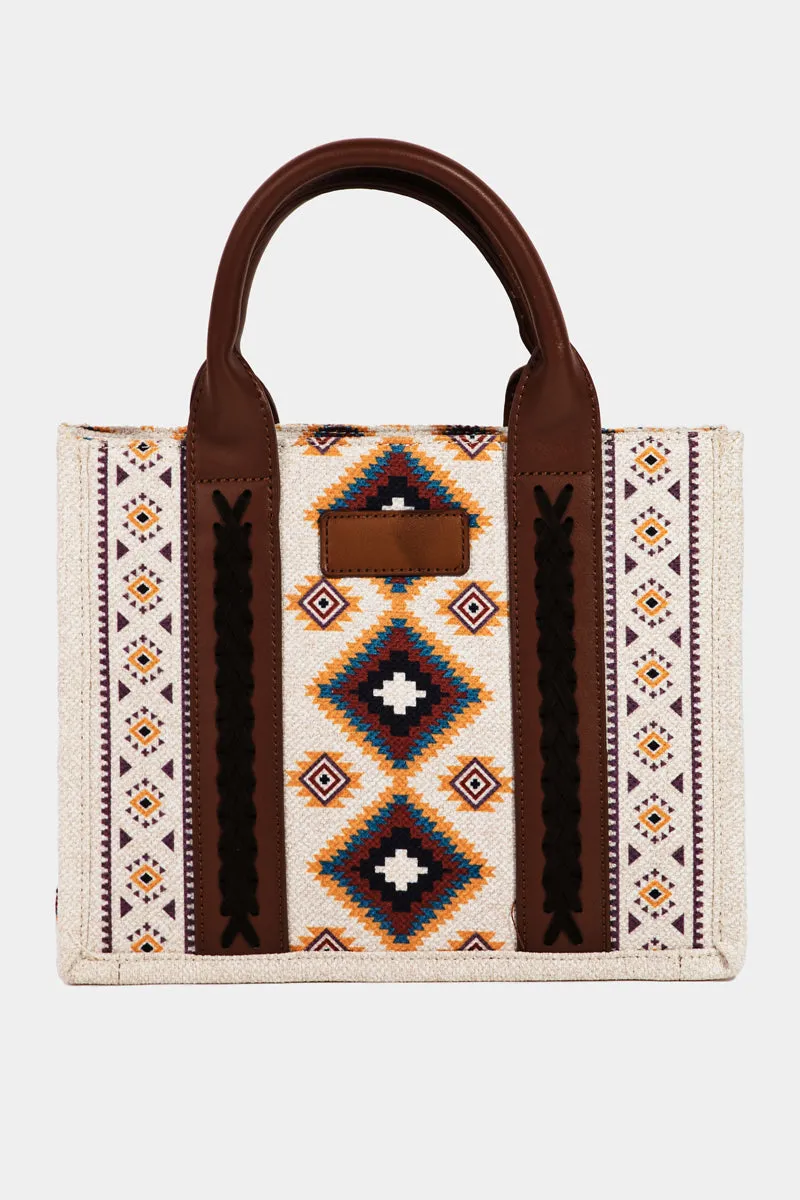 Wild West Western Embroidered Tote in Brown