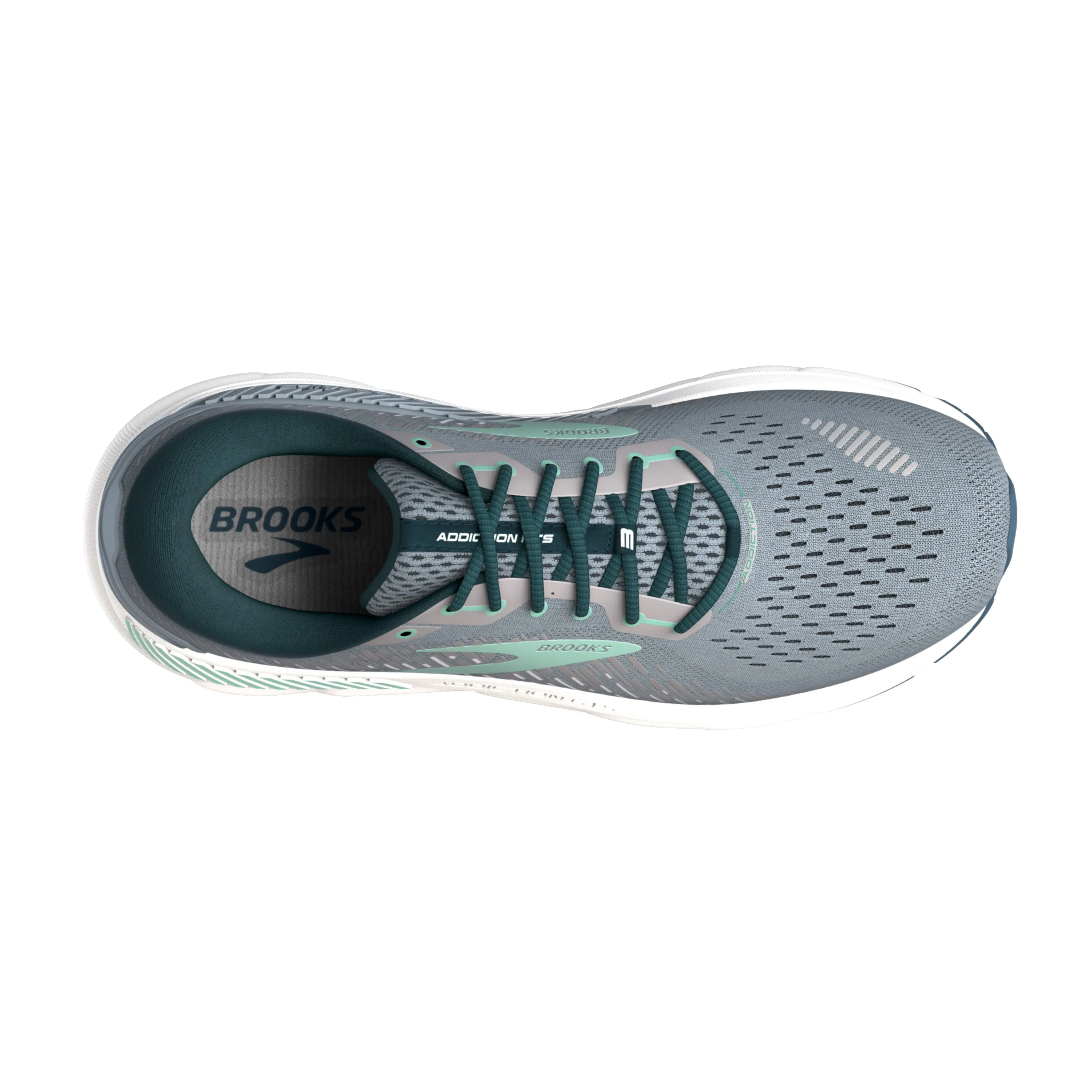 Women's Brooks Addiction GTS 15 1203521D099 Color: Grey/Navy/Aqua (WIDE WIDTH)