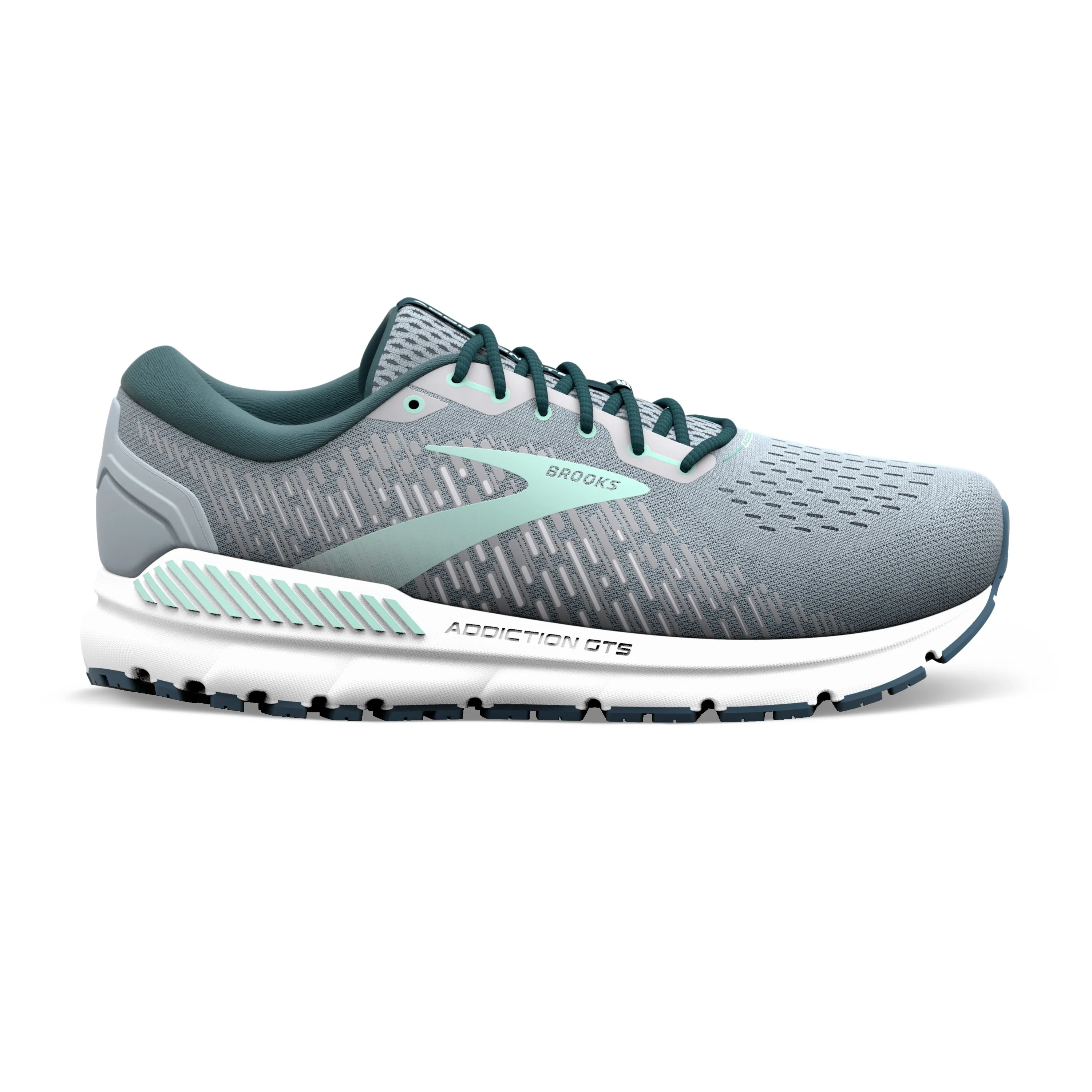 Women's Brooks Addiction GTS 15 1203521D099 Color: Grey/Navy/Aqua (WIDE WIDTH)