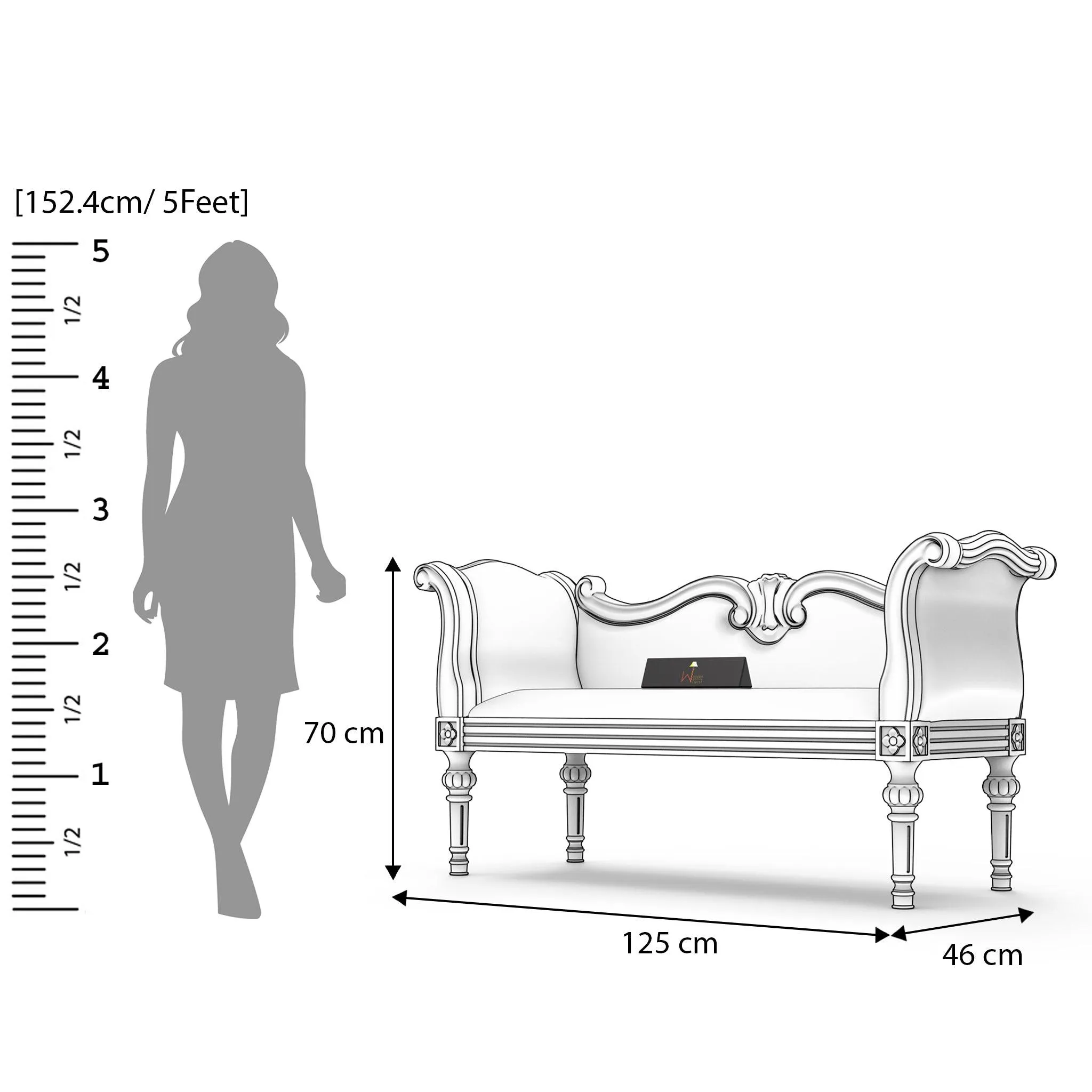 Wooden Twist Seizure Armrest Loveseat Comfortable Cushion 2 Seater Bench