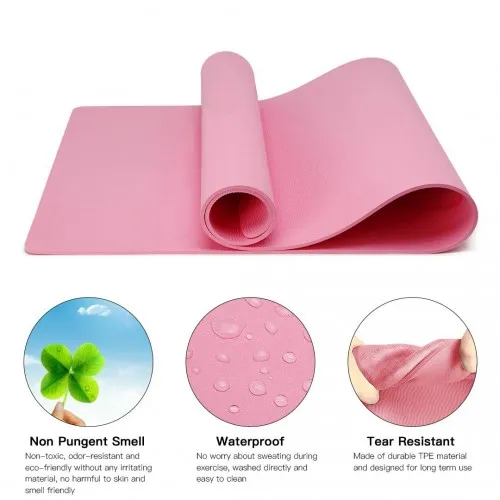 Yoga-1 Kono TPE Non-slip Classic Yoga Mat - Pink | Eco-friendly, Non-Slip, Lightweight & Comfortable